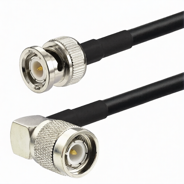 BNC Male to TNC Male Right Angle RG58 Cable Assemblies