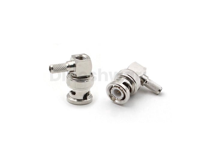 BNC Male Right Angel Connector Crimp for RG58LMR195LMR200 Cable