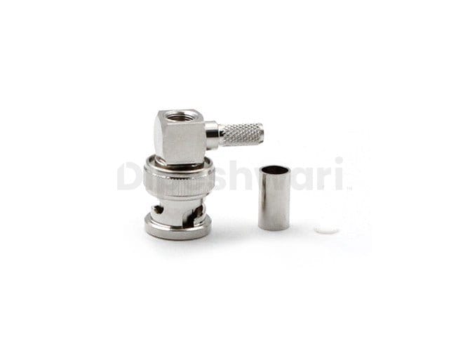 BNC Male Right Angel Connector Crimp for RG58LMR195LMR200 Cable