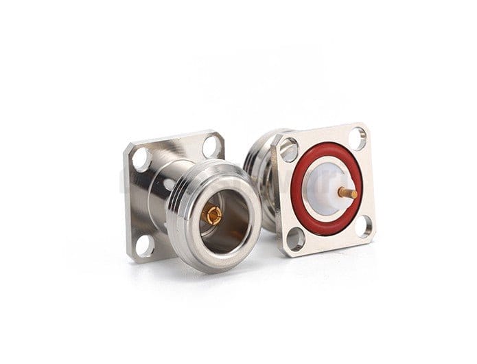 N Female Straight 4 Holes Flange Connector Termimal