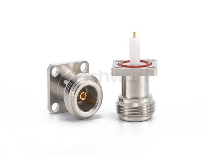N Female 4Hole flange Extended Teflon Sq 17.5mm