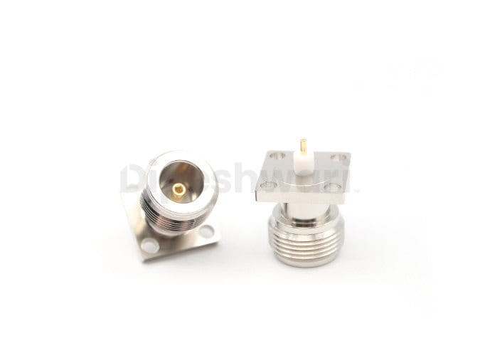 N Female 4Hole Flange Extended Teflon Connector