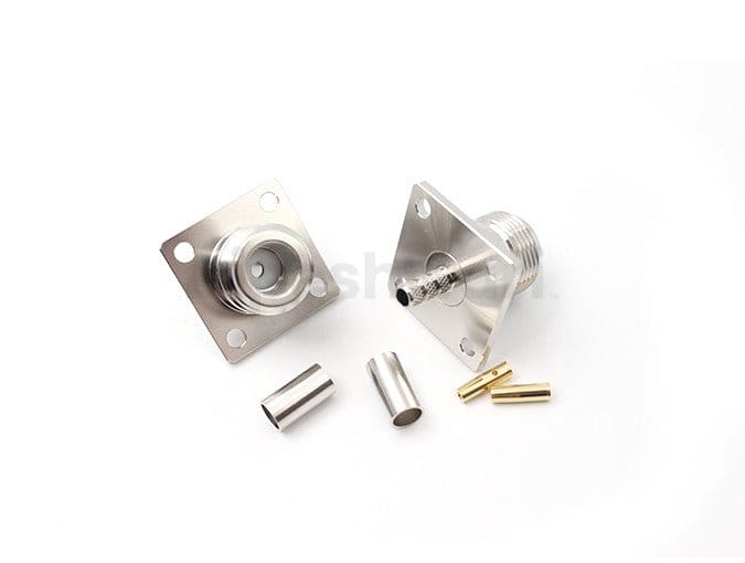 N Female 4Hole Flange Crimp for RG58 Cable