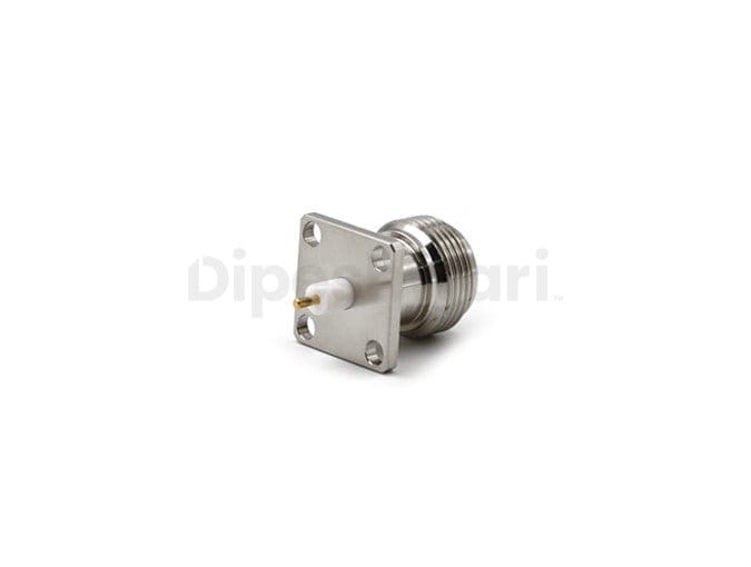 N Female Straight 4Hole Flange Connector Sq 17.5mm
