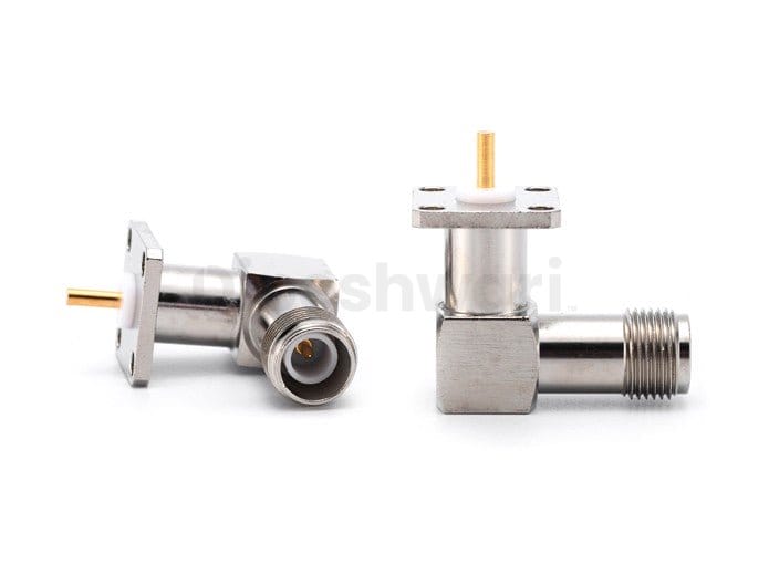 RPTNC Female Right Angle 4 Holes Flange RF Connector