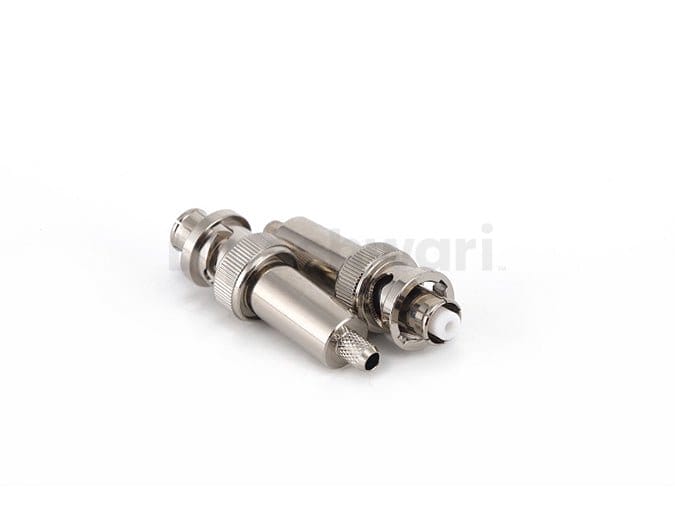 SHV male crimp connector for RG58 coax cable