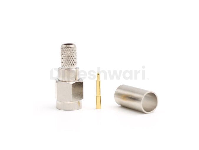 SMA Male Crimp Connector for RG58/LMR200 Cable