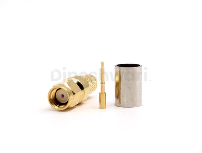SMA Male Crimp Connector for LMR300 Cable, RF SMA