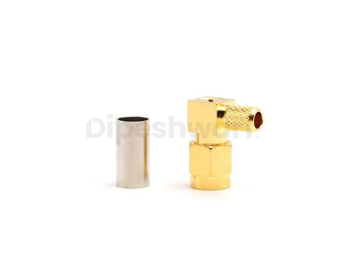 SMA Male Right Angle Crimp Connector for RG142