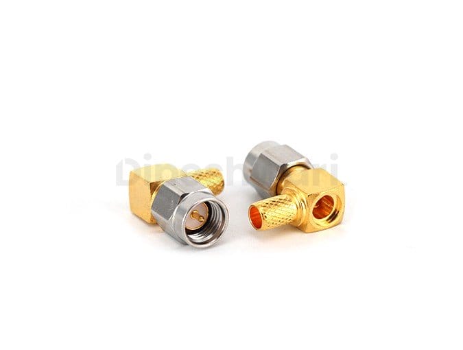 SS SMA Male Right Angle Crimp for LMR200/RG58 Cable