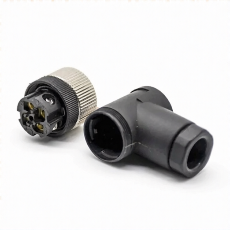 M12 Connectors 4-Pin Female Right Angle Plug