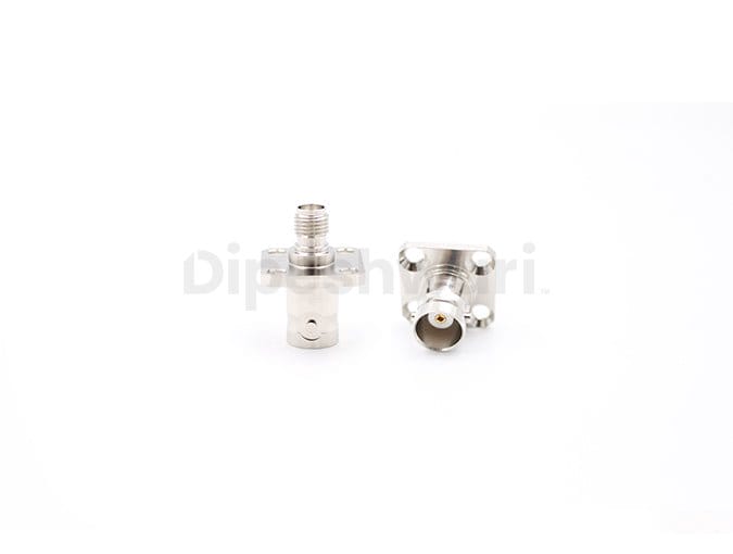 BNC Female to SMA Female 4Hole Flange RF Adapter