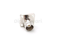 BNC Female 4Hole Flange Mounted Connector, 50 Ohm