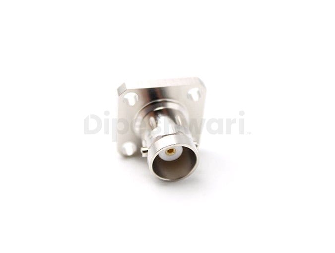 BNC Female 4Hole Flange Mounted Connector, 50 Ohm