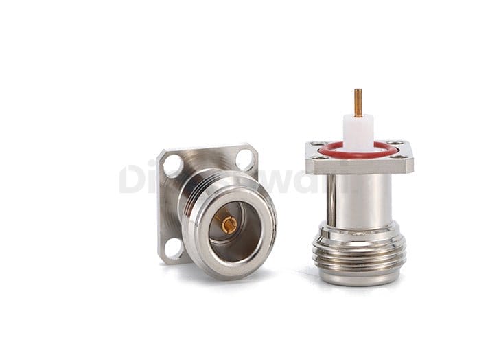N Female Straight 4 Holes Flange Connector Termimal