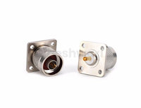 N Male 4Holes Flange Terminal RF Panel Connector