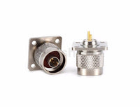 N Male 4Holes Flange Terminal RF Panel Connector