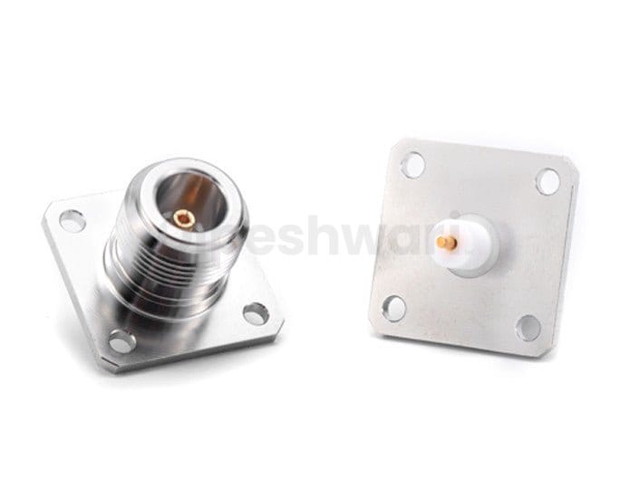 N Female 4Holes Flange Mounted Sq.25mm RF Connector