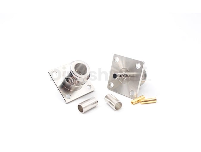 N Female 4Hole Flange Crimp for RG58 Cable