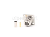 N Female 4Hole Flange Crimp for RG58 Cable