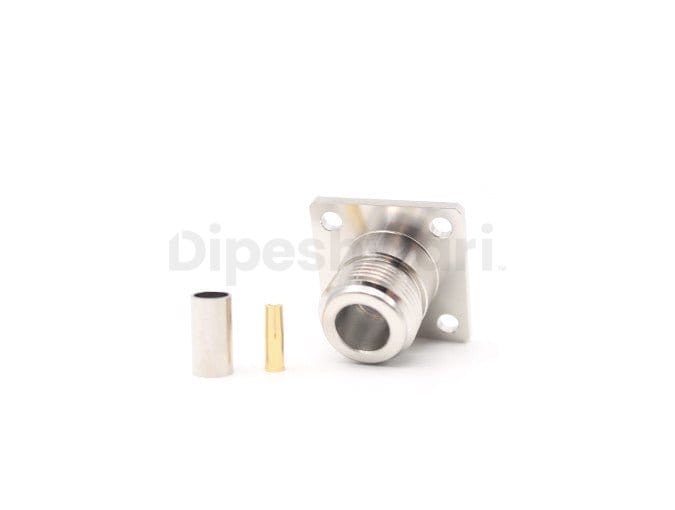 N Female 4Hole Flange Crimp for RG58 Cable