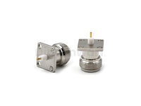 N Female Straight 4Hole Flange Connector Sq 17.5mm