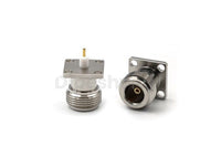 N Female Straight 4Hole Flange Connector Sq 17.5mm