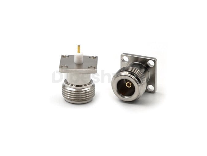 N Female Straight 4Hole Flange Connector Sq 17.5mm