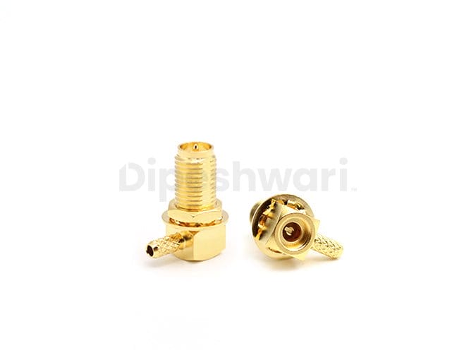 RPSMA Female Bulkhead Right Angle Crimp RG316