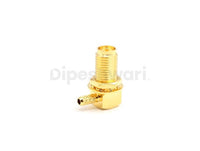 RPSMA Female Bulkhead Right Angle Crimp RG316
