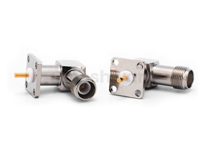 RPTNC Female Right Angle 4 Holes Flange RF Connector