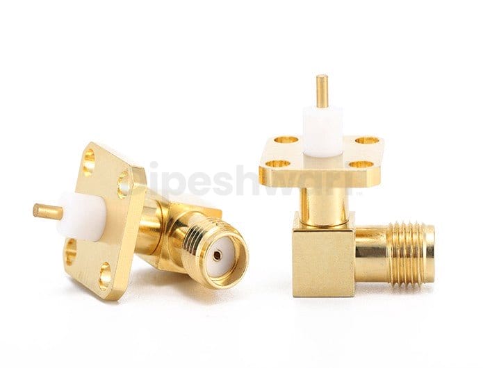 SMA Female Right Angle 4Holes Flange Mount Connector