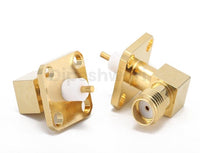 SMA Female Right Angle 4Holes Flange Mount Connector