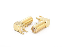 SMA Female Right Angle Bulkhead PCB Mount Connector