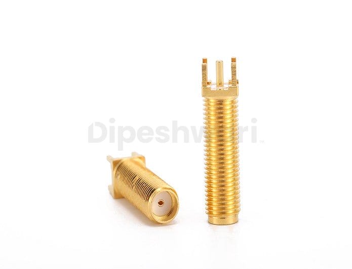 SMA Female Bulkhead PCB Mount Long Threaded Connector