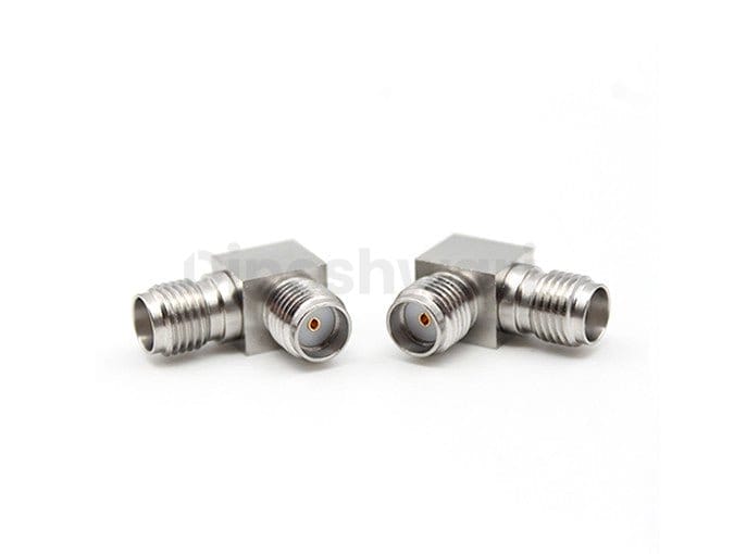 Stainless Steel SMA Female to SMA Female Right Angle Adapter