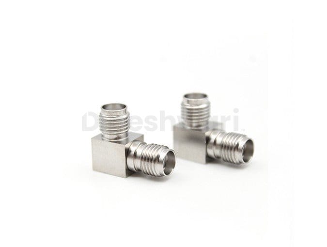 Stainless Steel SMA Female to SMA Female Right Angle Adapter