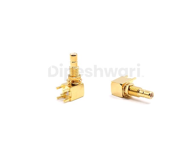 SMB Male Bulkhead RA Connector For PCB, 50Ω RF