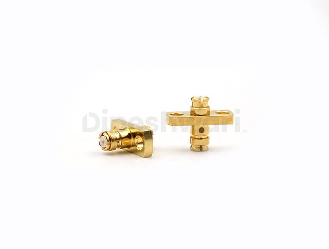 SMP Female to Female Flange Adapter, RF Coax Connector
