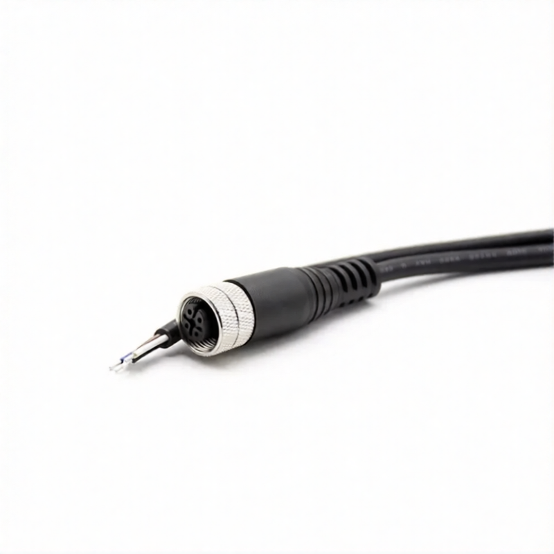 M12 4 Pin A Coded Female Molded Shielded Cable
