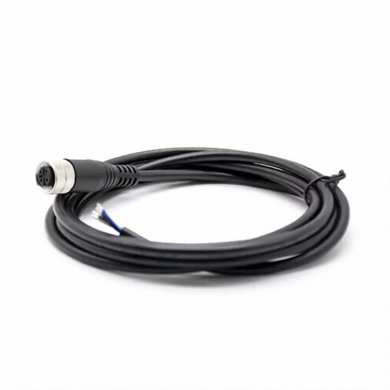 M12 4 Pin A Coded Female Molded Shielded Cable