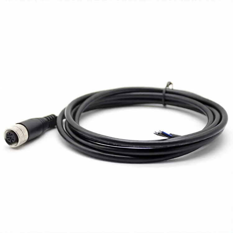 M12 4 Pin A Coded Female Molded Shielded Cable