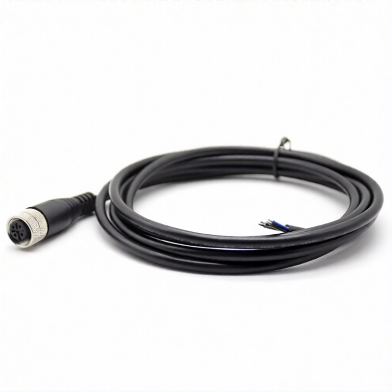 M12 4 Pin A Coded Female Molded Shielded Cable