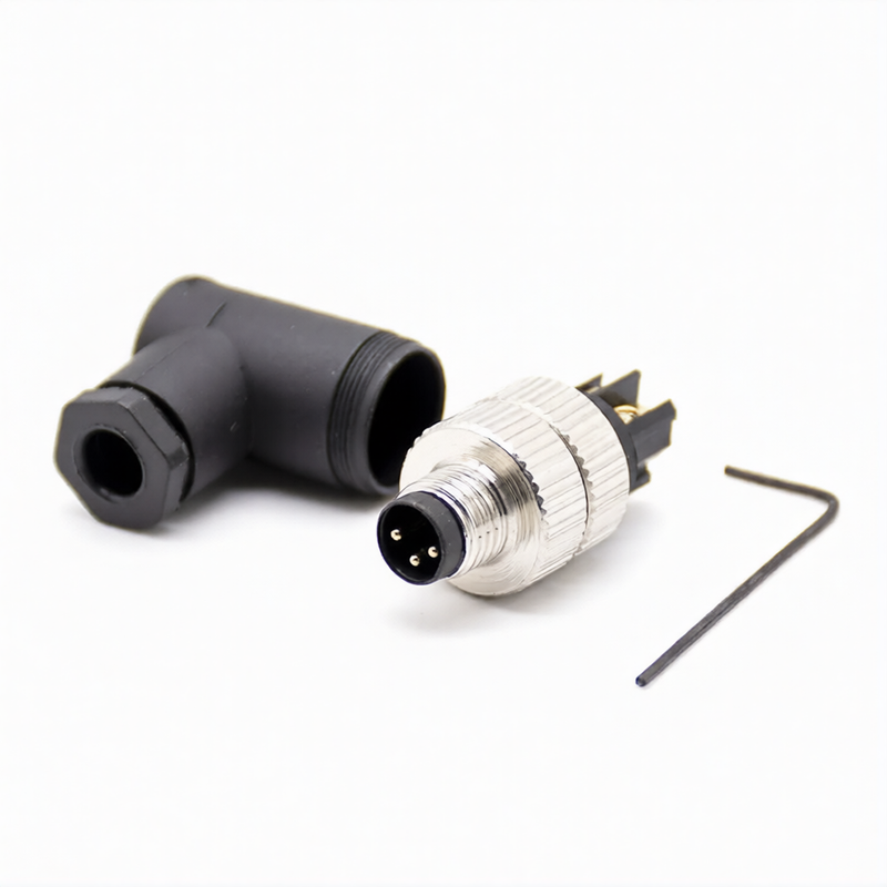 M8 3Pin Male Right Angle Connector | Compact Cable