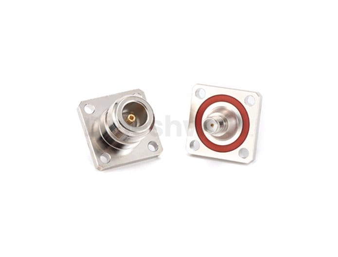 RF Adapter N female to SMA female 4 holes flange