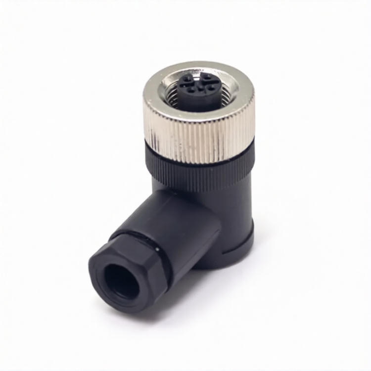 M12 Connectors 4-Pin Female Right Angle Plug