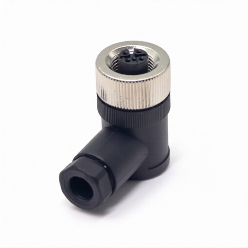 M12 Connectors 4-Pin Female Right Angle Plug