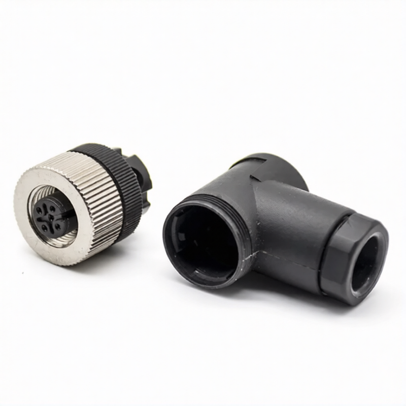 M12 Connectors 4-Pin Female Right Angle Plug