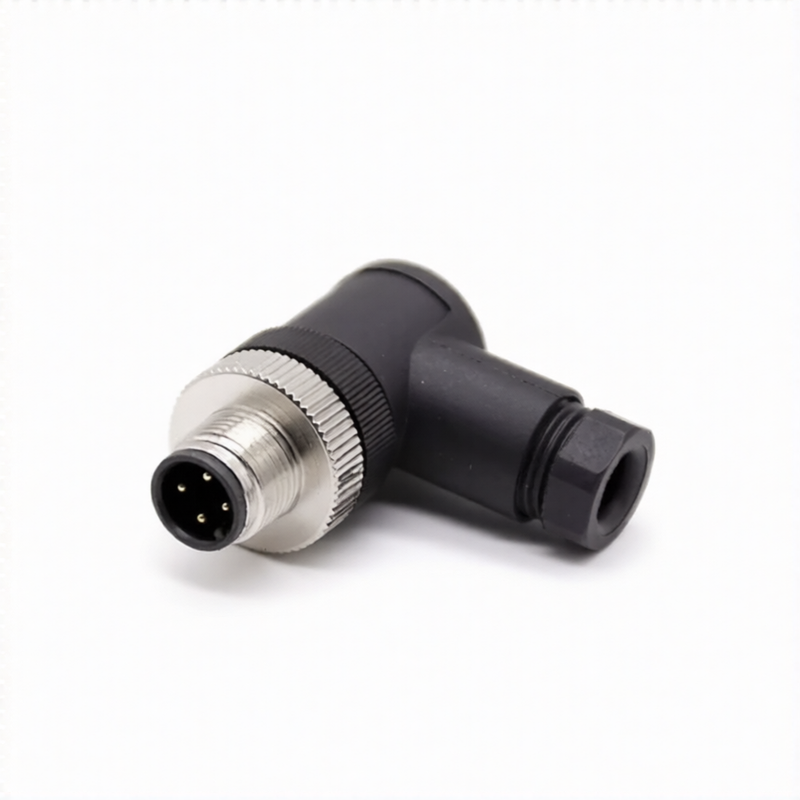 M12 Connectors 4-Pin Male Right Angle Plug