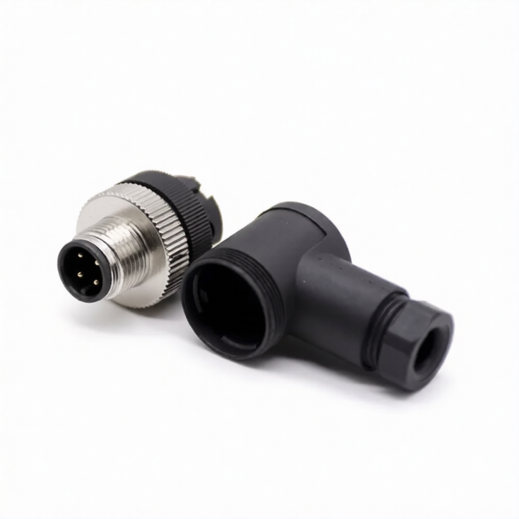 M12 Connectors 4-Pin Male Right Angle Plug